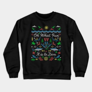 Scuba Diving Ugly Christmas Sweater Party Diver Ugly Sweater Crewneck Sweatshirt